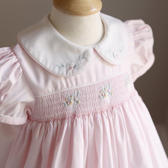 Rare Pink Smocked Traditional Heirloom Dress Boutique Spring Portrait 18 Months - Picture 2 of 5
